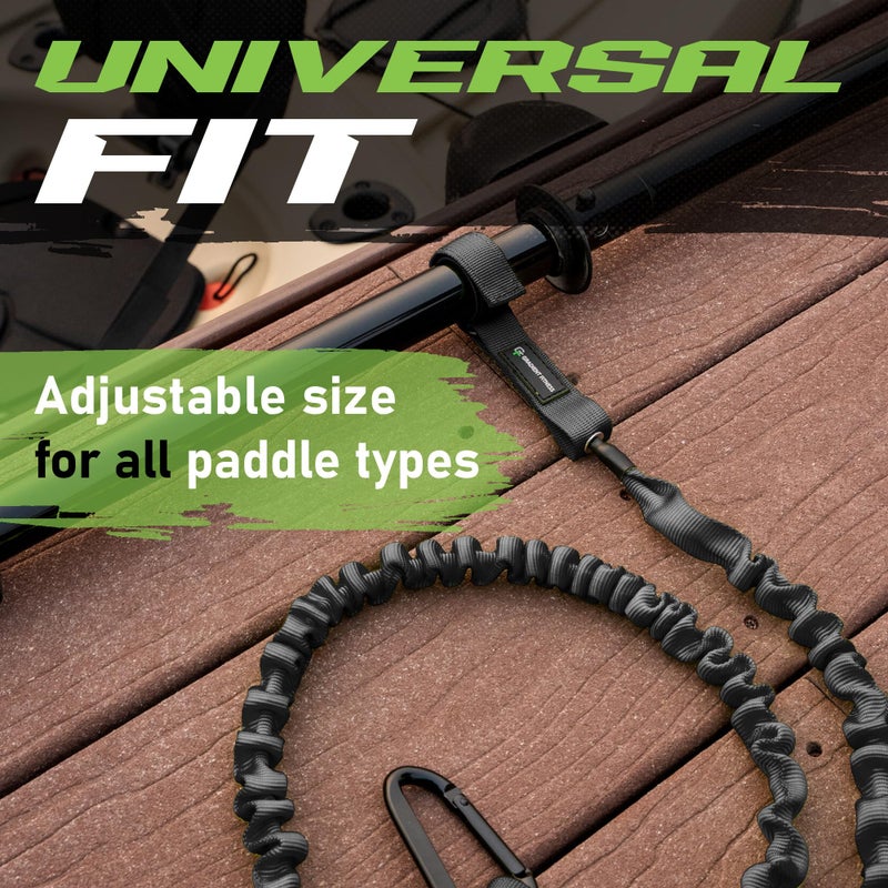 Gradient Fitness 2 Pack Kayak Paddle Leash, 5-8 Feet Stretchable Paddle Strap with Carabiner Secure Leash Lanyard Rope for SUP Kayak Canoe Paddle Fishing Pole Rod - Image 3